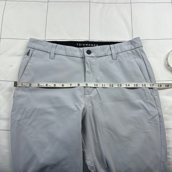 7 Diamonds Pants Mens 30x30 Fog Gray Infinity Chino Performance Golf Stretch - Picture 7 of 11
